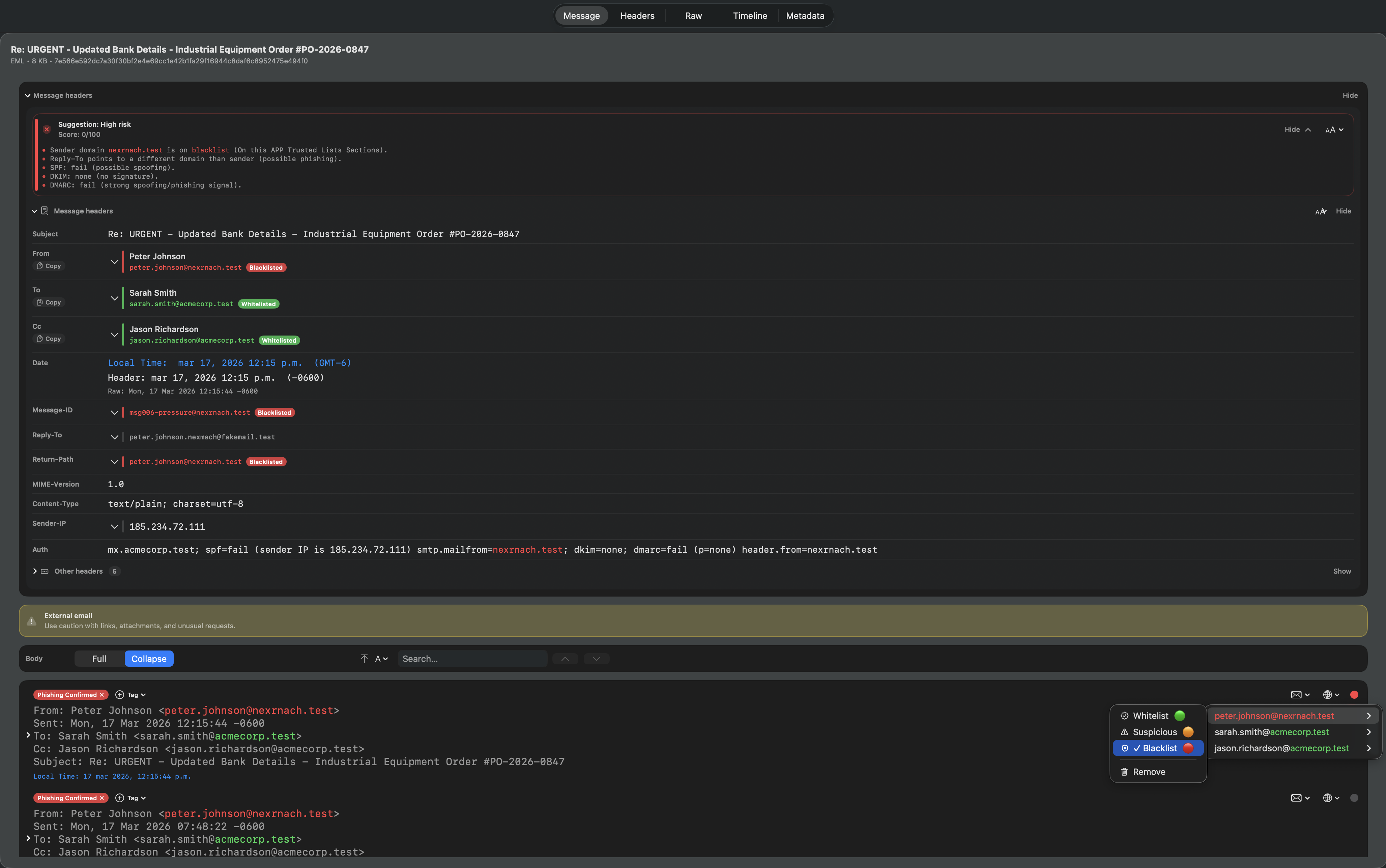 MailMapr Email Headers and Message View