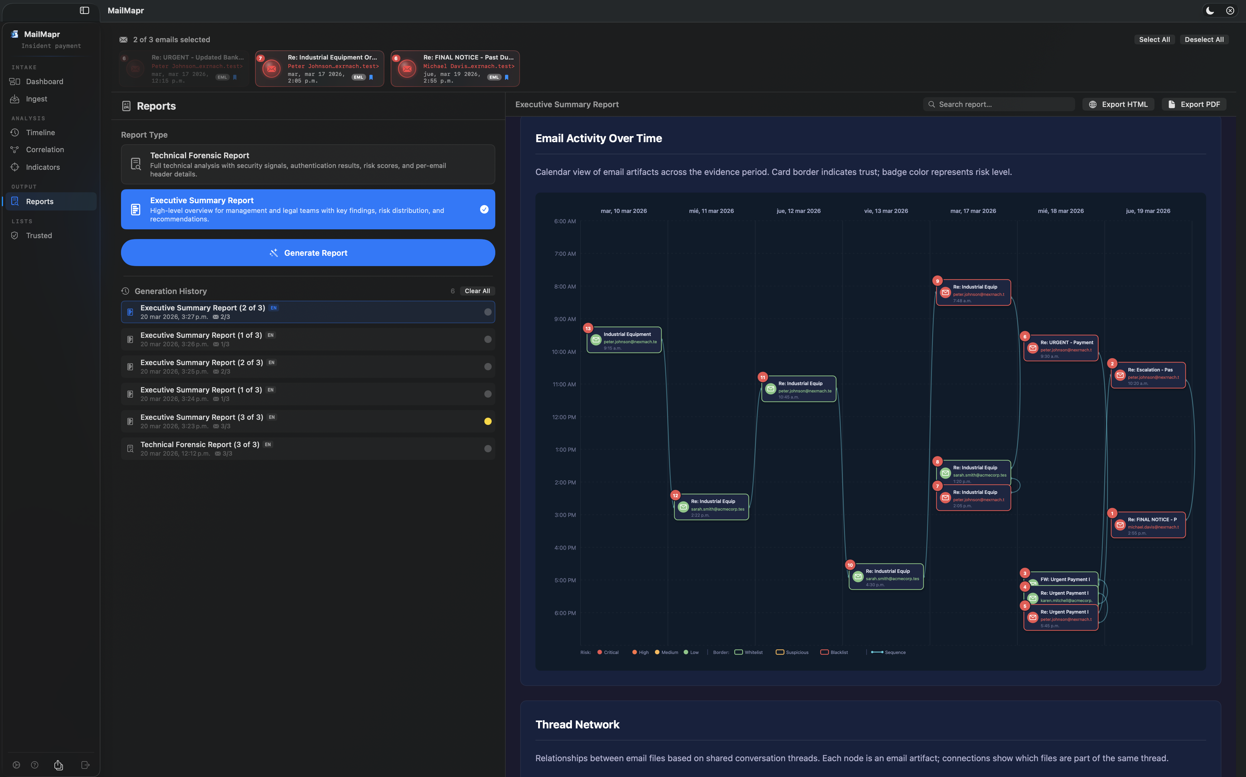 MailMapr Forensic Reports
