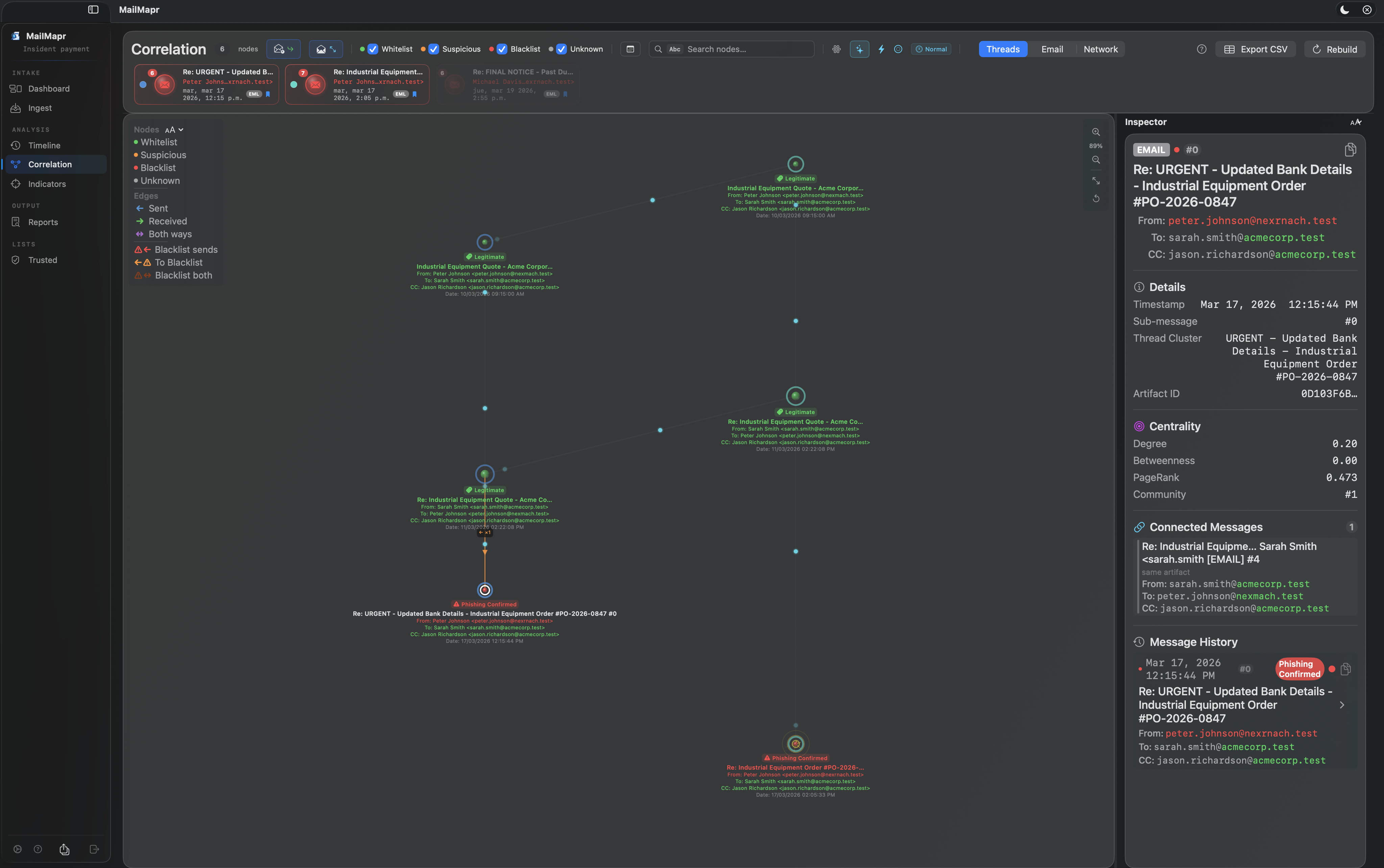 MailMapr Thread Correlation
