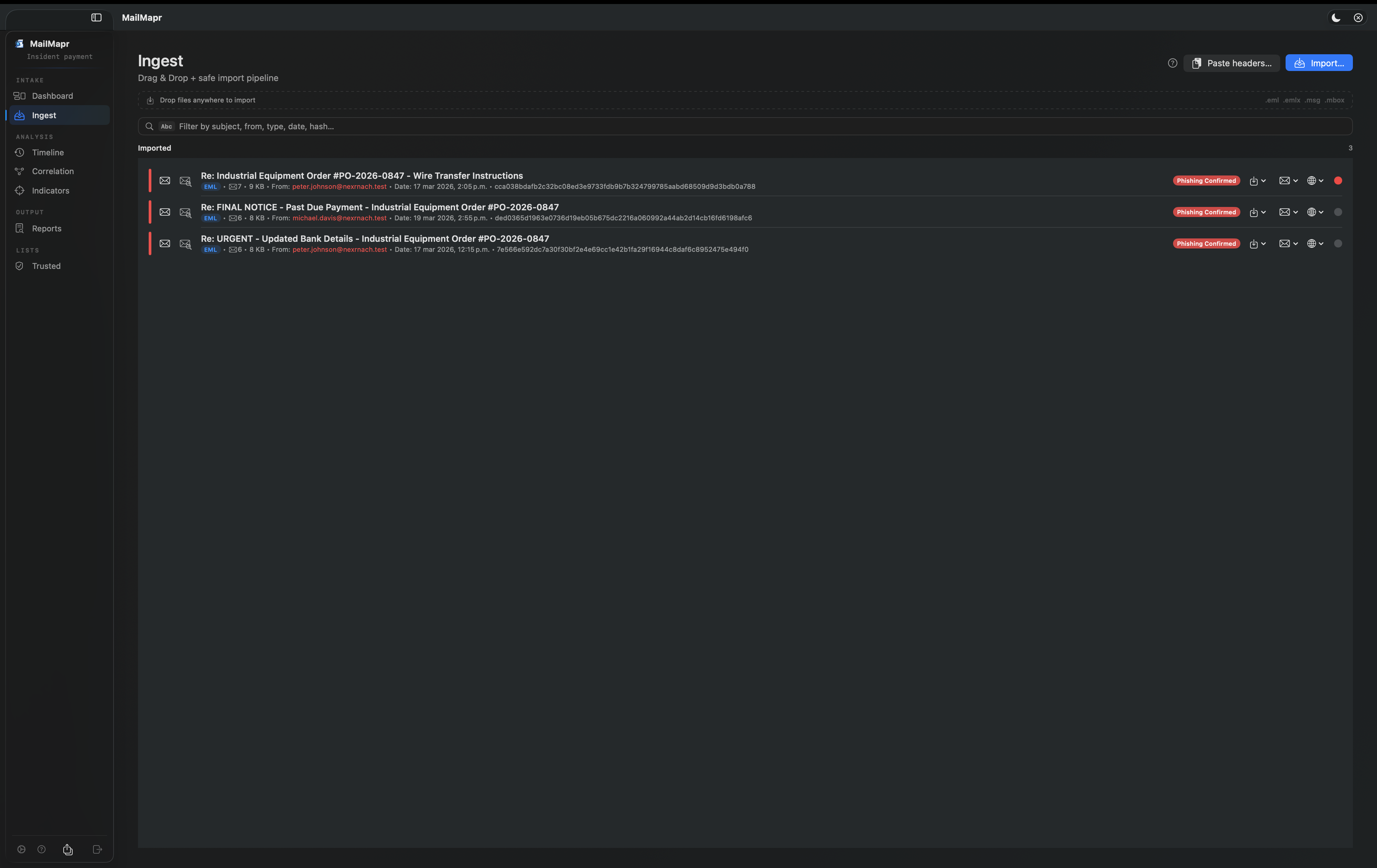 MailMapr Ingest and Email Viewer